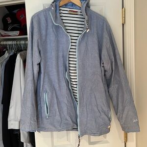 Like new chambray hooded rain jacket
